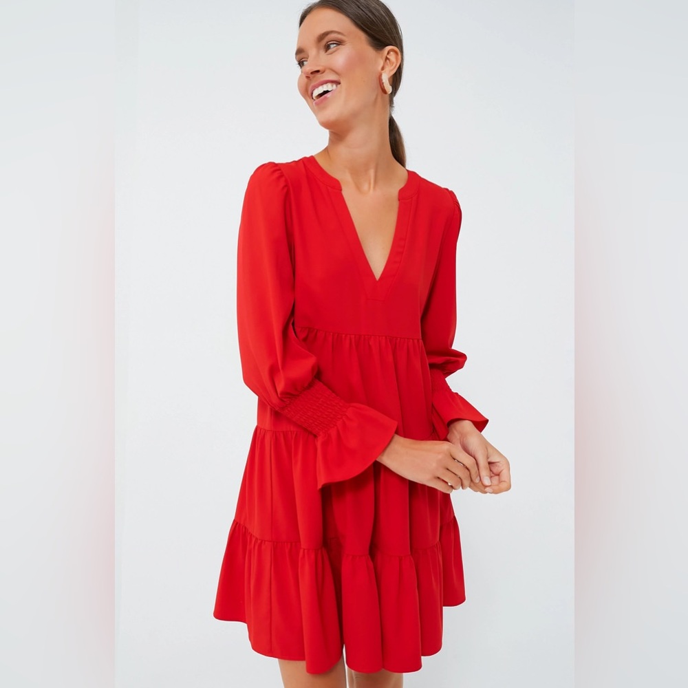 Pomander Place Red Crepe Kenzo Dress size S